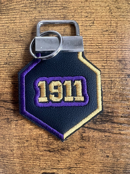 Omega Psi Phi Keychain 1911 (Gold/Purple Border) - BUY NOW