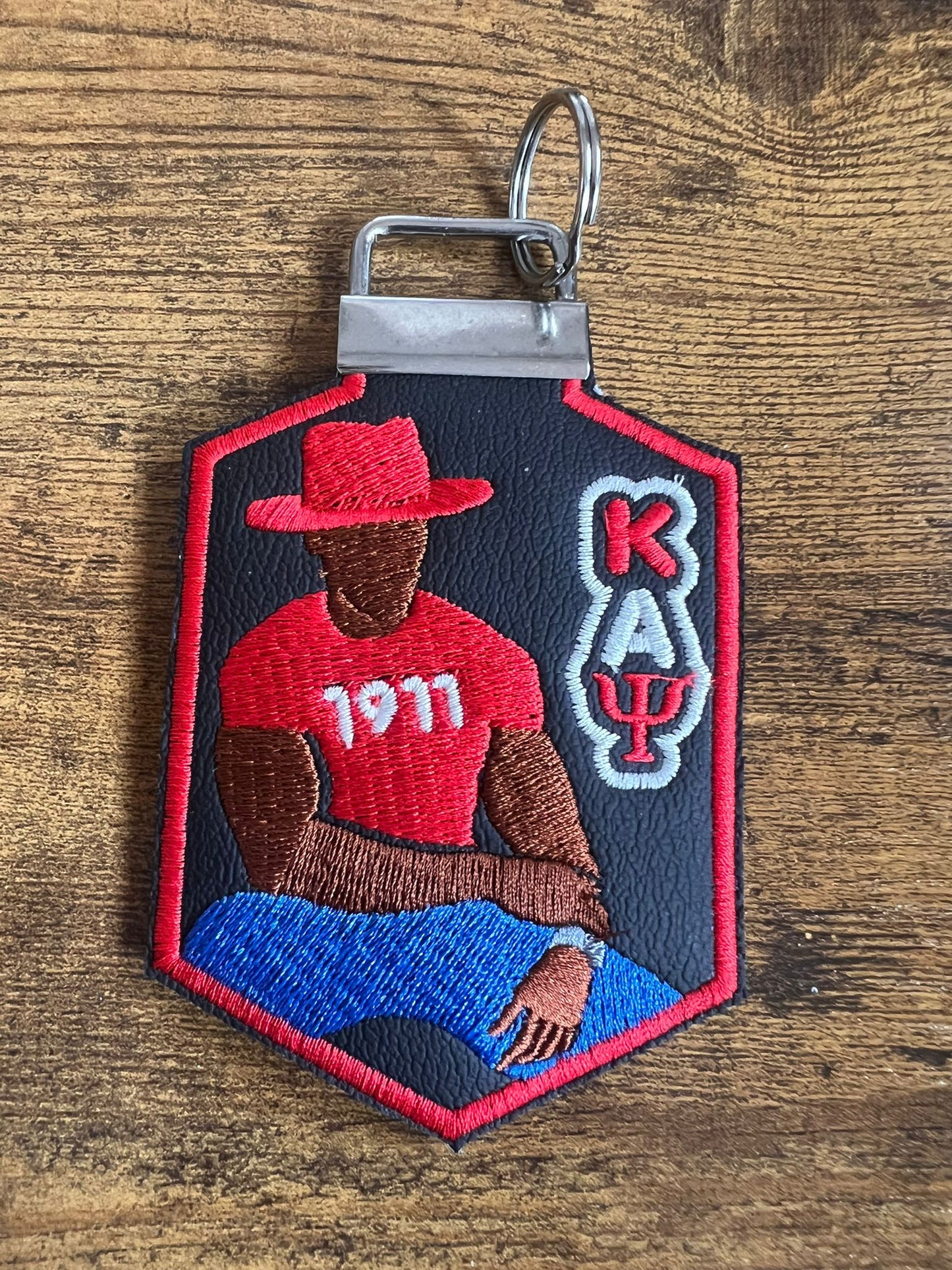 Kappa Alpha Psi Avatar Bag Tag (Brown)(Red Border)/KeyRing