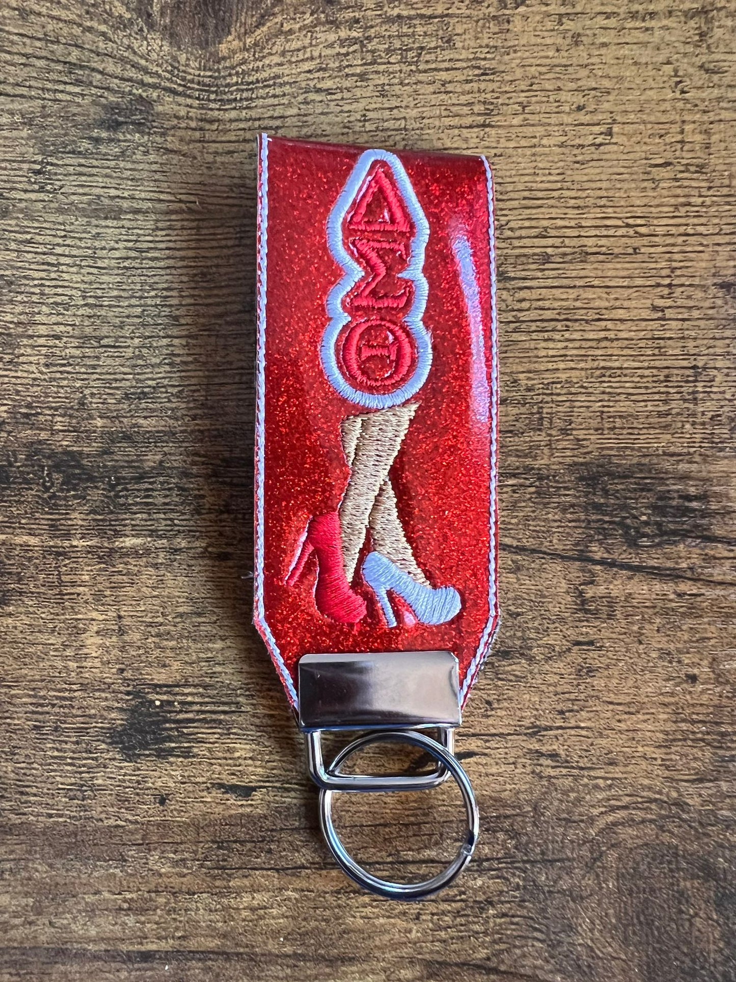 Delta Sigma Theta Red Looped KeyChain (Tan Legs)