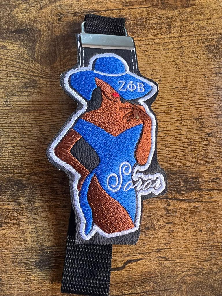Zeta Phi Beta SOROR Bag Tag (Brown)/Strap