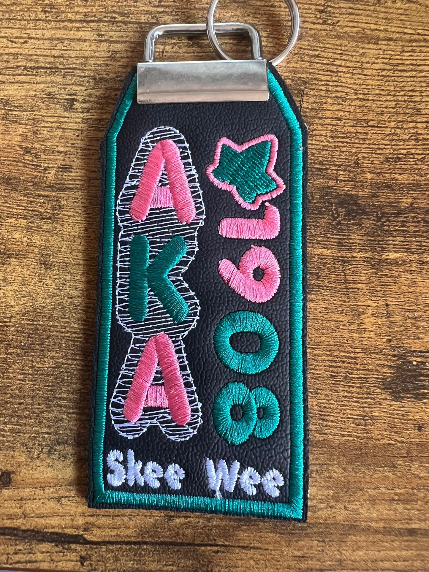 Alpha Kappa Alpha Bag Tag (Green Border)/KeyRing