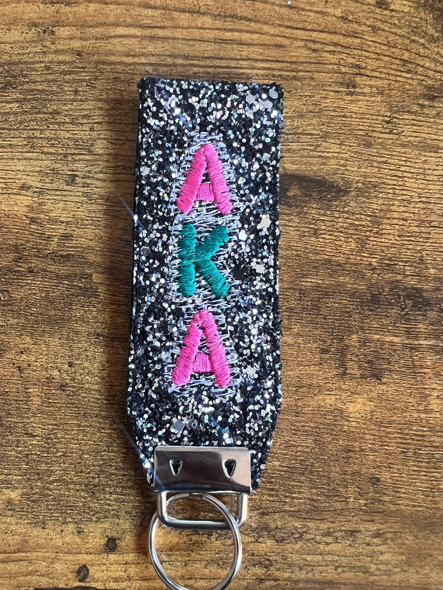 Alpha Kappa Alpha Glitter Looped KeyChain