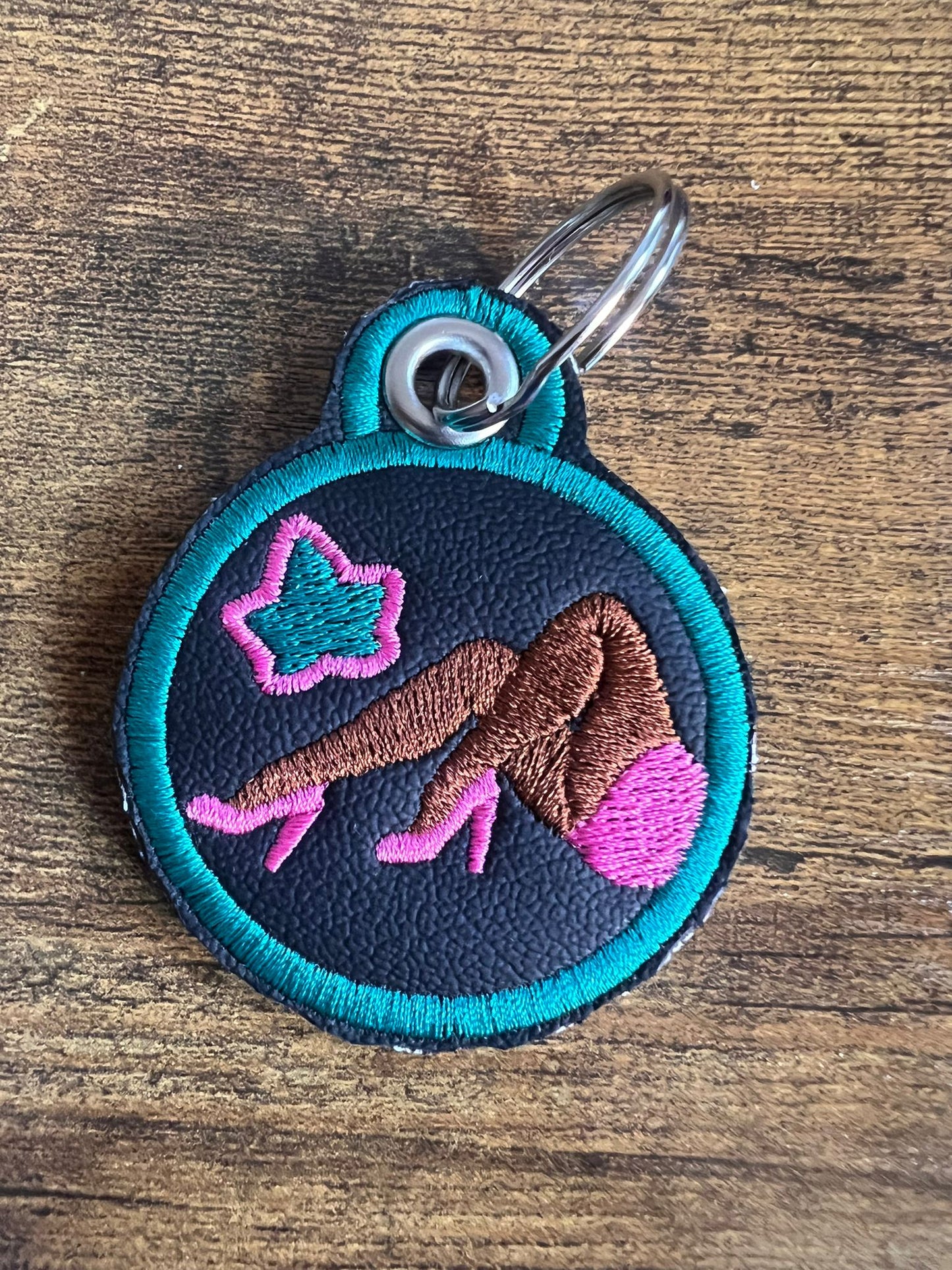 Alpha Kappa Alpha Lady Legs (Brown) Keychain (Green Border) - BUY NOW