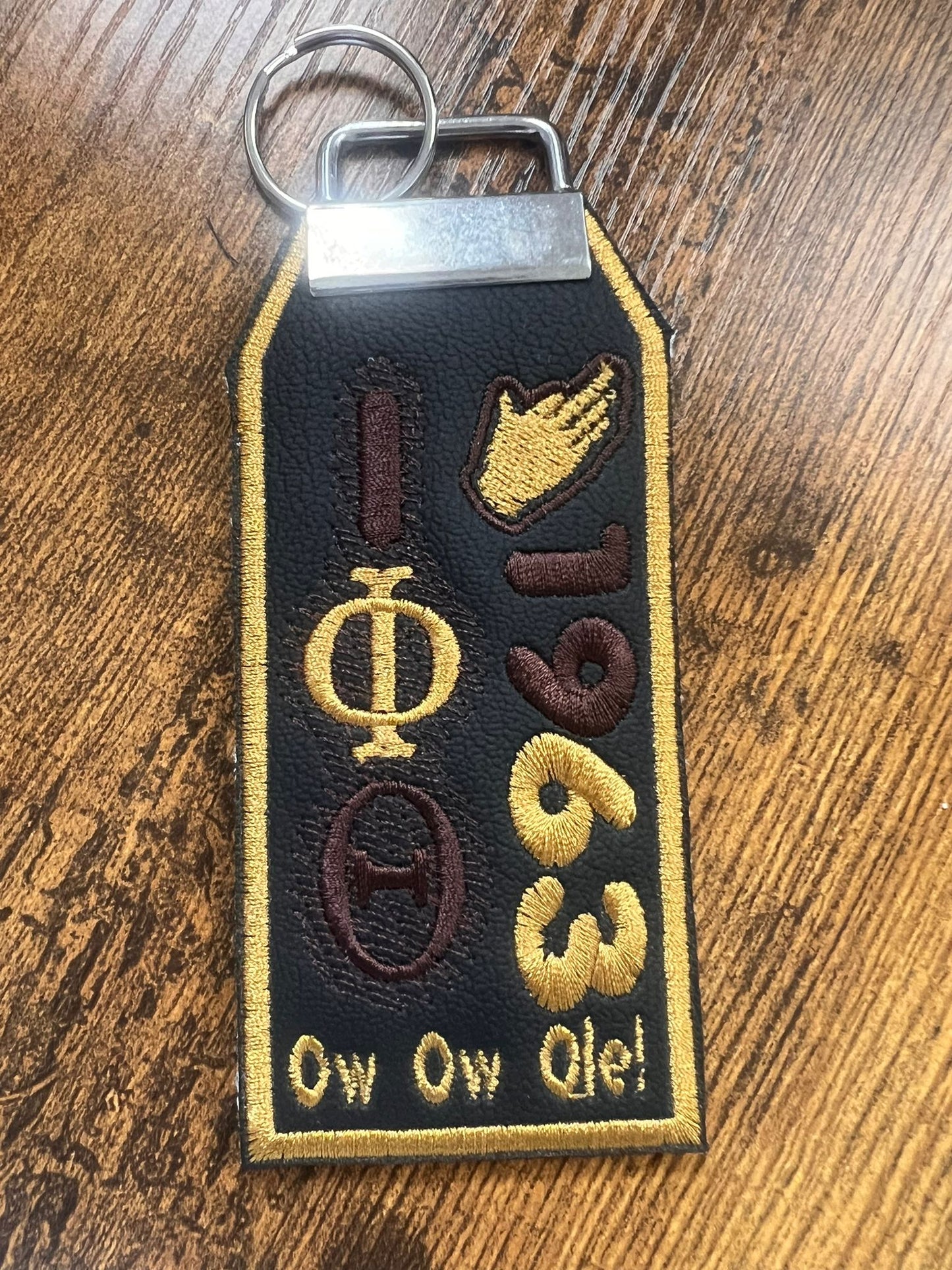 Iota Phi Theta Tag (Gold Border) Gold Hand KeyRing BUY NOW