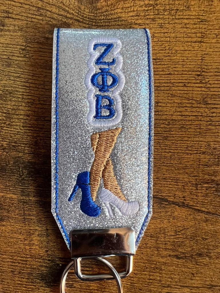 Zeta Phi Beta Silver Looped KeyChain Tan Legs BUY NOW