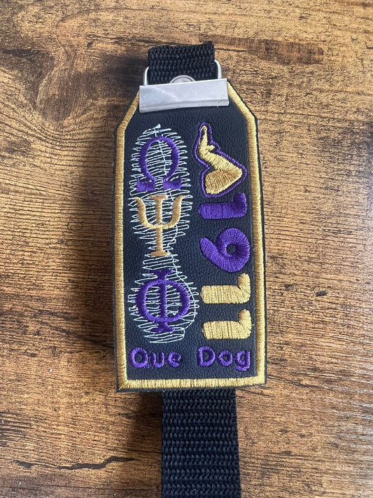 Omega Psi Phi Bag Tag (Gold Border) Strap BUY NOW