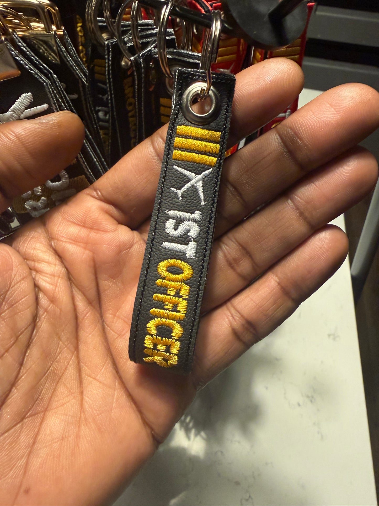 Pilot Rank Keychain Loop Fobs