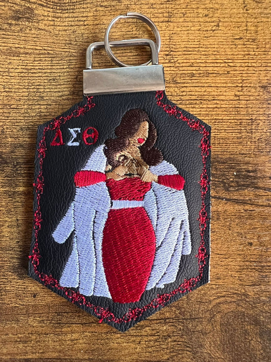 DST Avatar Bag Tag (Tan) -  KeyRing - Red Border BUY NOW