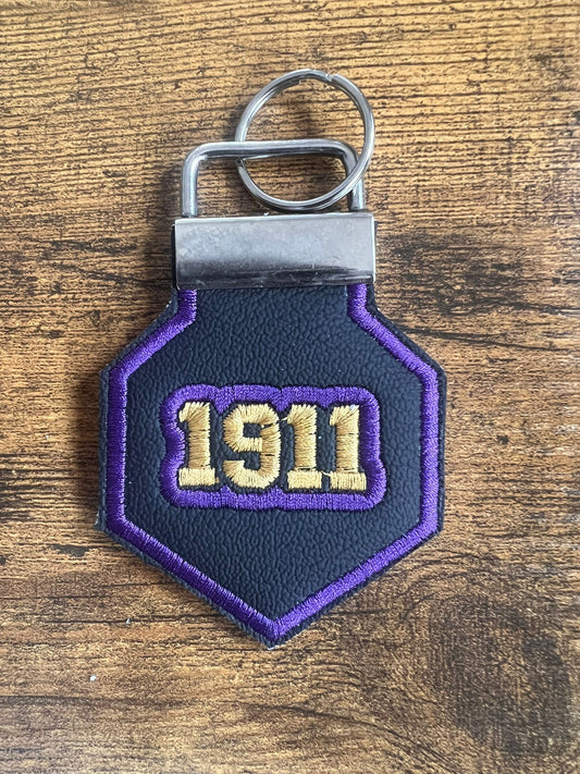 1911 Omega Psi Phi KeyChain (Purple Border) Clearance