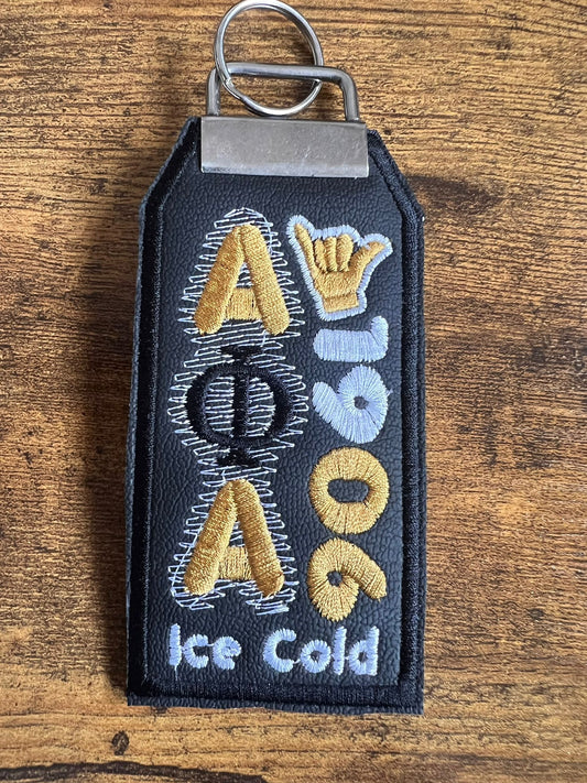 Alpha Phi Alpha Bag Tag (Black Border)/Key Ring - BUY NOW