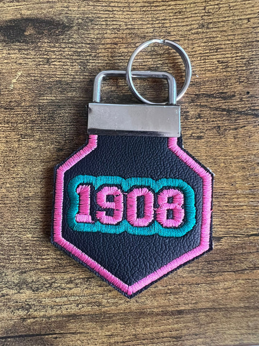 Alpha Kappa Alpha Keychain 1908 (Pink Border) - BUY NOW