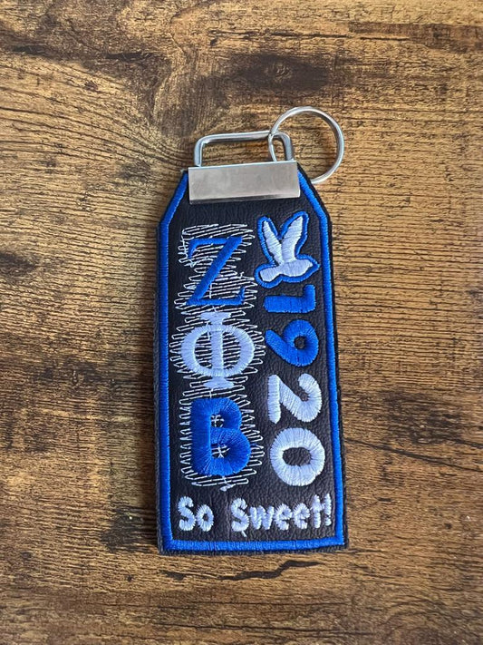 Zeta Phi Beta Bag Tag KeyRing BUY NOW