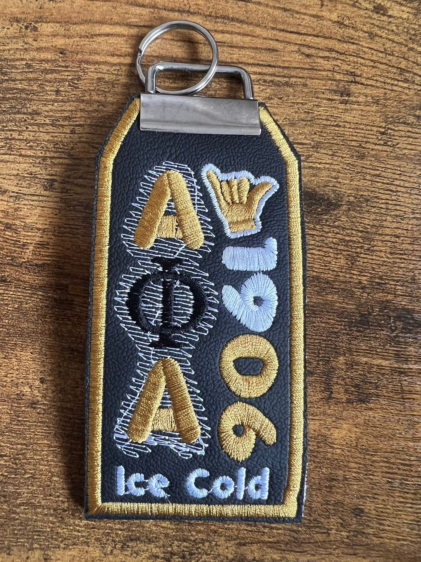 Alpha Phi Alpha Bag Tag (Gold Border)/KeyRing