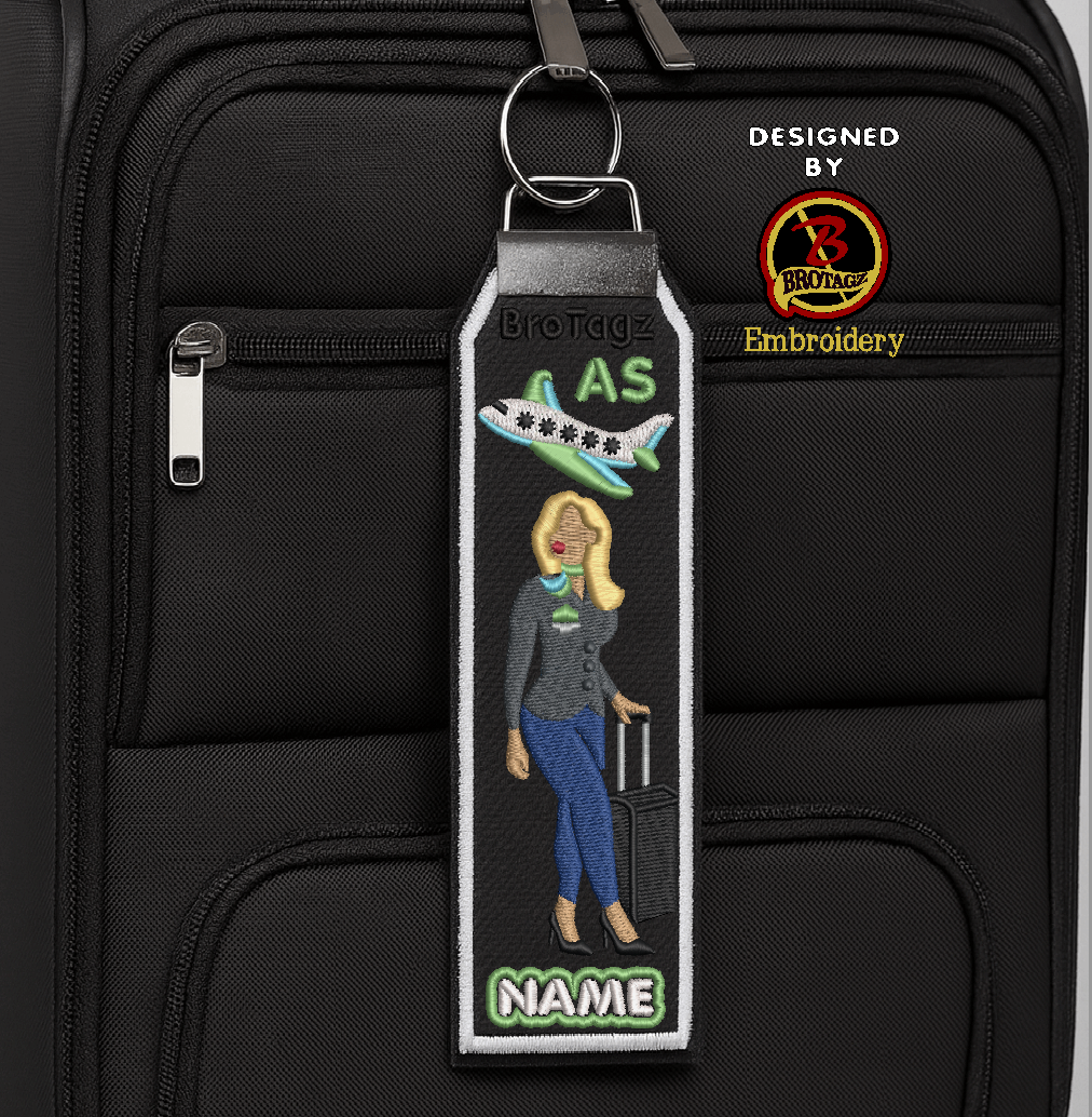 ALASKA AIR Lady Avatar - Walking w/ Luggage - Classic Bag Tag