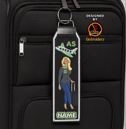 ALASKA AIR Lady Avatar - Walking w/ Luggage - Classic Bag Tag