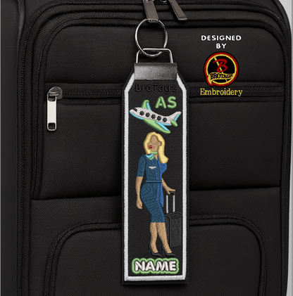 ALASKA AIR Lady Avatar - Walking w/ Luggage - Classic Bag Tag