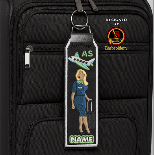ALASKA AIR Lady Avatar - Walking w/ Luggage - Classic Bag Tag