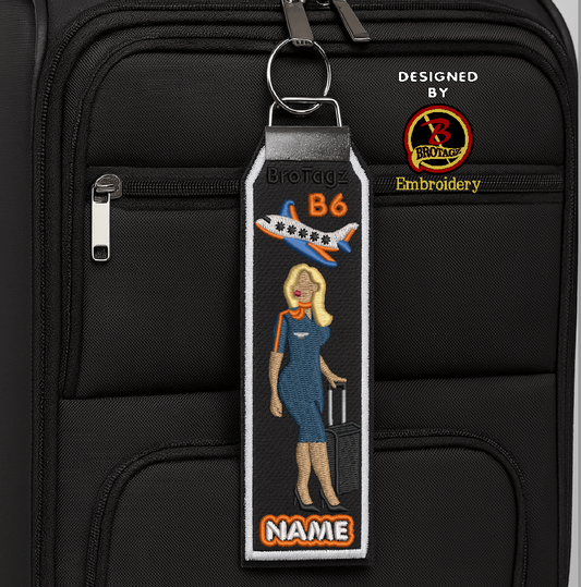 JETBLUE AIR Lady Avatar - Walking w/ Luggage - Classic Bag Tag