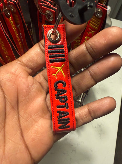 Pilot Rank Keychain Loop Fobs