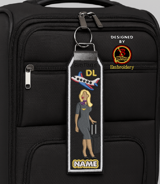 DELTA AIR Lady Avatar - Walking w/ Luggage - Classic Bag Tag
