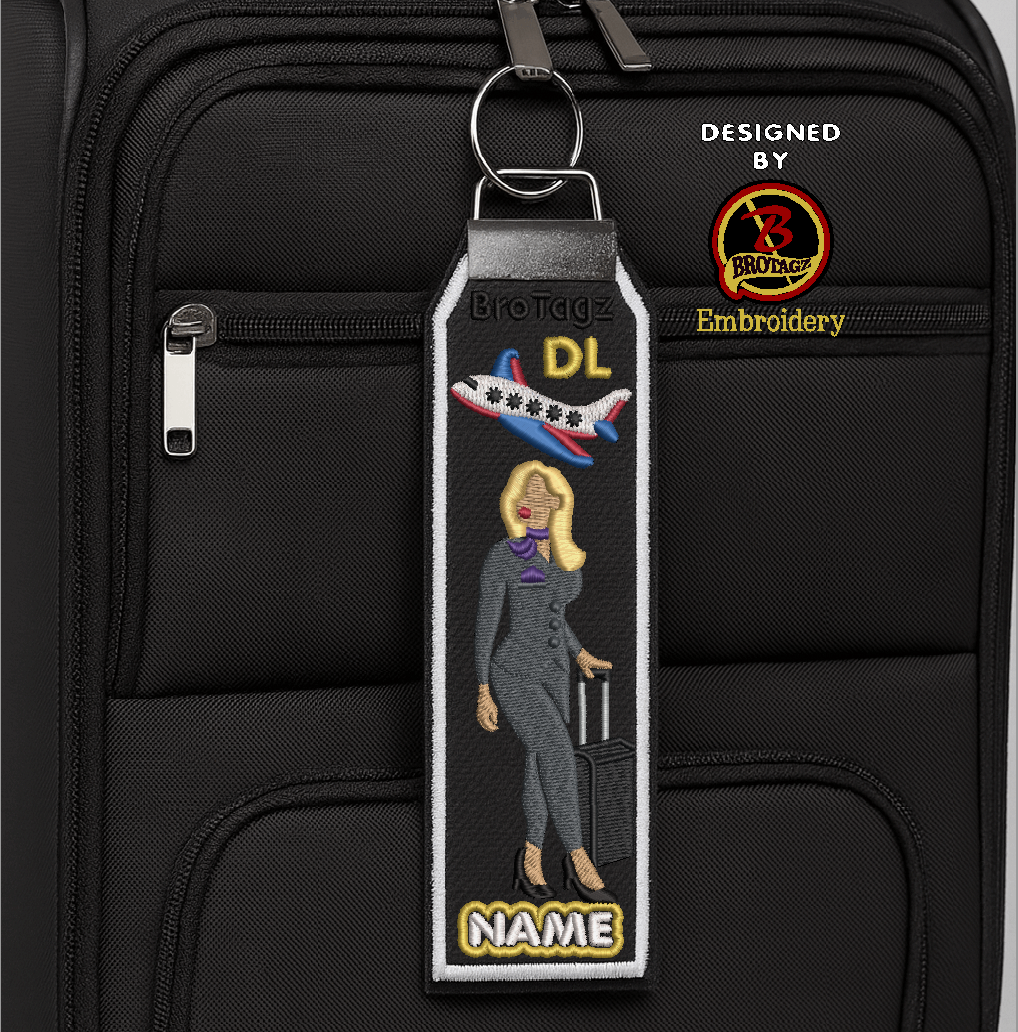 DELTA AIR Lady Avatar - Walking w/ Luggage - Classic Bag Tag