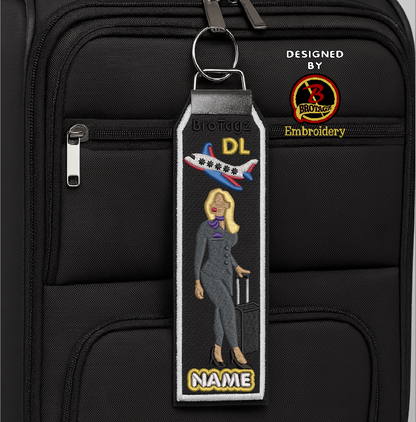 DELTA AIR Lady Avatar - Walking w/ Luggage - Classic Bag Tag