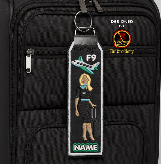 FRONTIER AIR Lady Avatar - Walking w/ Luggage - Classic Bag Tag