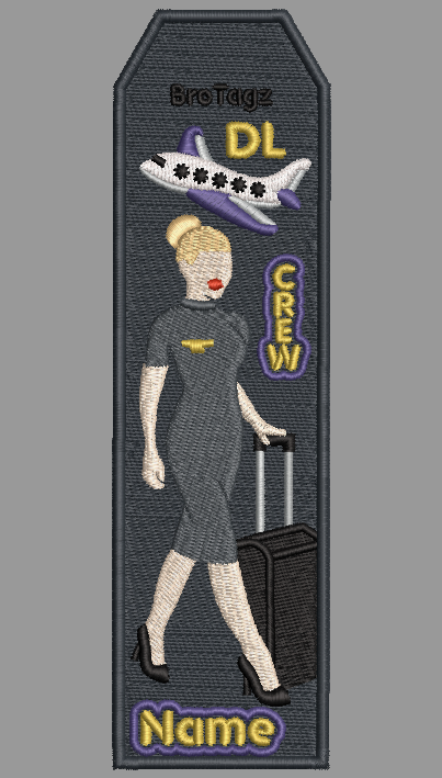 DL CREW Dress Uniform Walking & Luggage w/ Airplane
