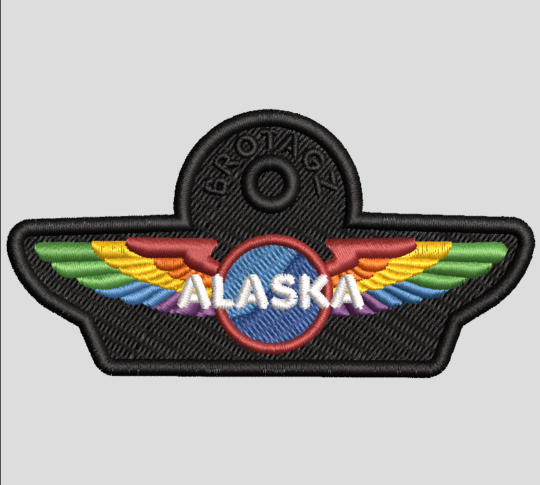Alaska Air Themed Wings Bag Tag