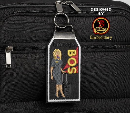 DELTA AIR Lady Avatar - Walking w/ Luggage - Classic MINI Bag Tag