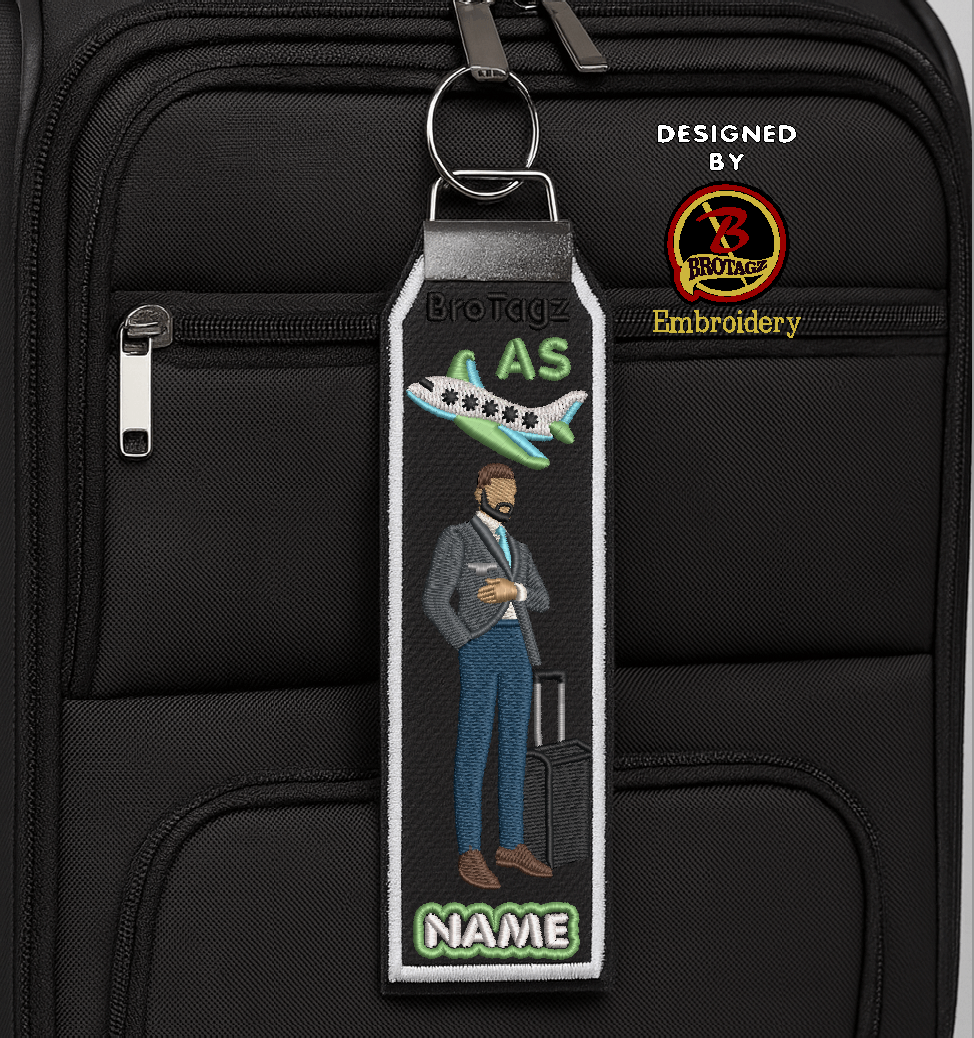 ALASKA AIR Guy Avatar - Standing w/ Luggage - Classic Bag Tag