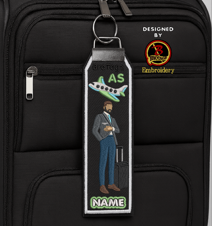 ALASKA AIR Guy Avatar - Standing w/ Luggage - Classic Bag Tag