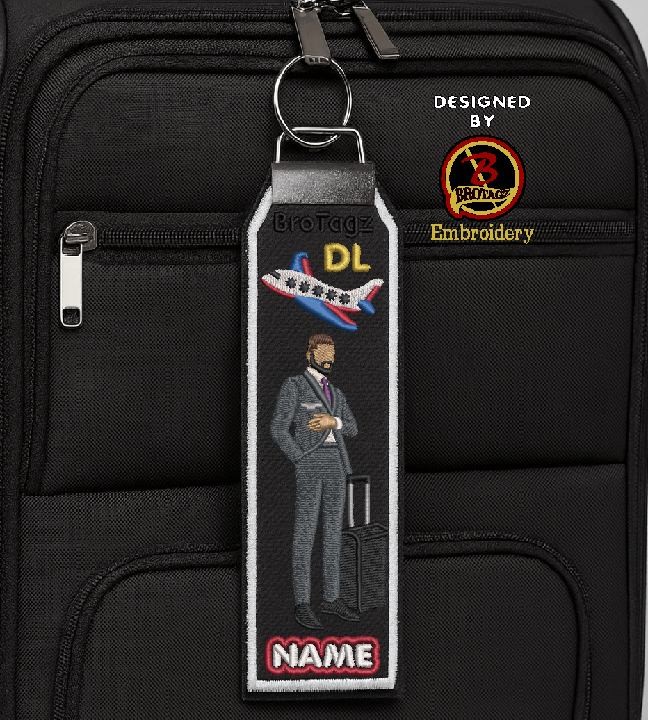 DELTA AIR Guy Avatar - Standing w/ Luggage - Classic Bag Tag