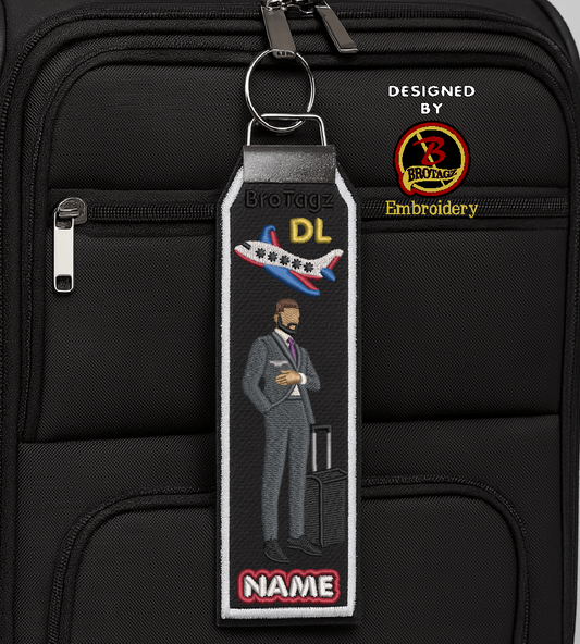DELTA AIR Guy Avatar - Standing w/ Luggage - Classic Bag Tag