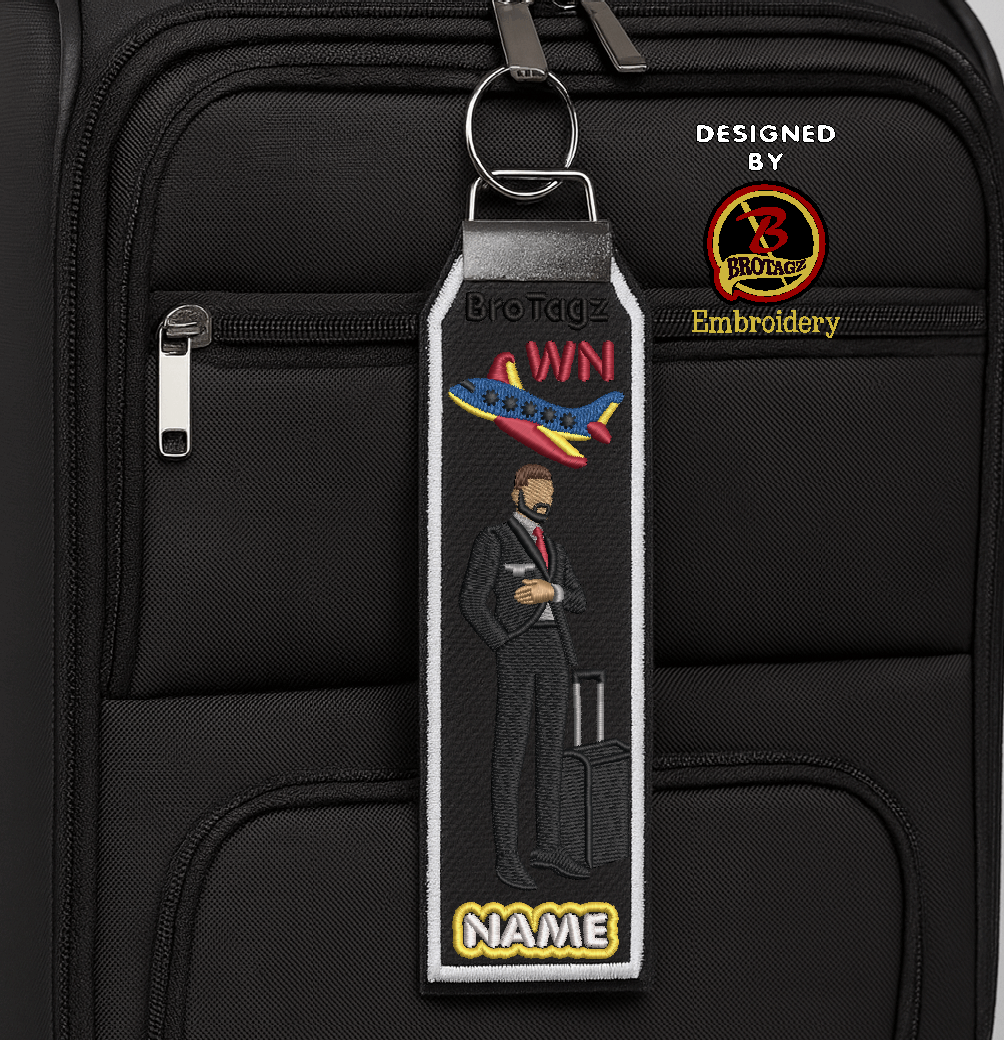 SOUTHWEST AIR Guy Avatar - Standing w/ Luggage - Classic Bag Tag