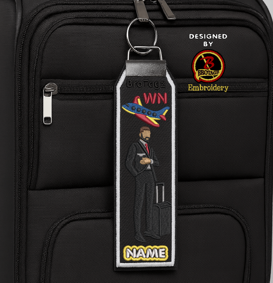 SOUTHWEST AIR Guy Avatar - Standing w/ Luggage - Classic Bag Tag
