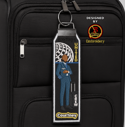 UNITED AIR Guy Avatar - Standing w/ Luggage - Classic Bag Tag
