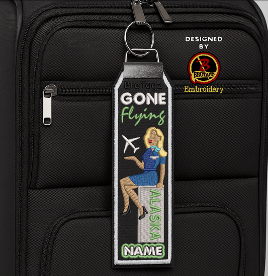 ALASKA AIR Lady Avatar - Cart Sit - Classic Bag Tag