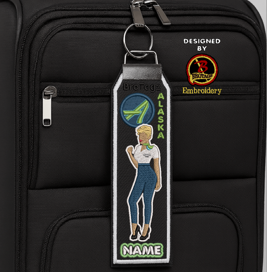 ALASKA AIR Lady Avatar - Knee Pop - Classic Bag Tag