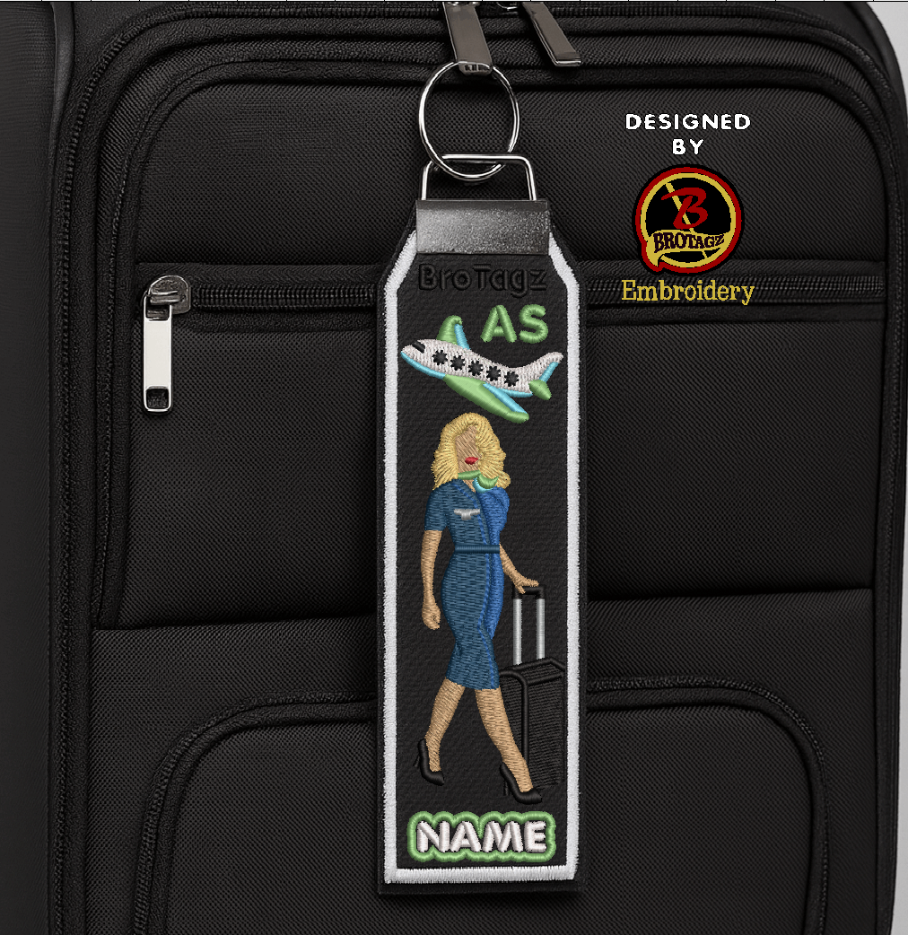 ALASKA AIR Lady Avatar - Stride w/ Luggage - Classic Bag Tag