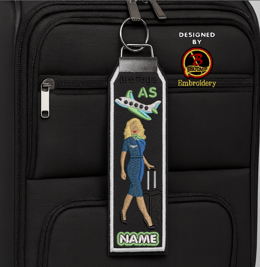 ALASKA AIR Lady Avatar - Stride w/ Luggage - Classic Bag Tag