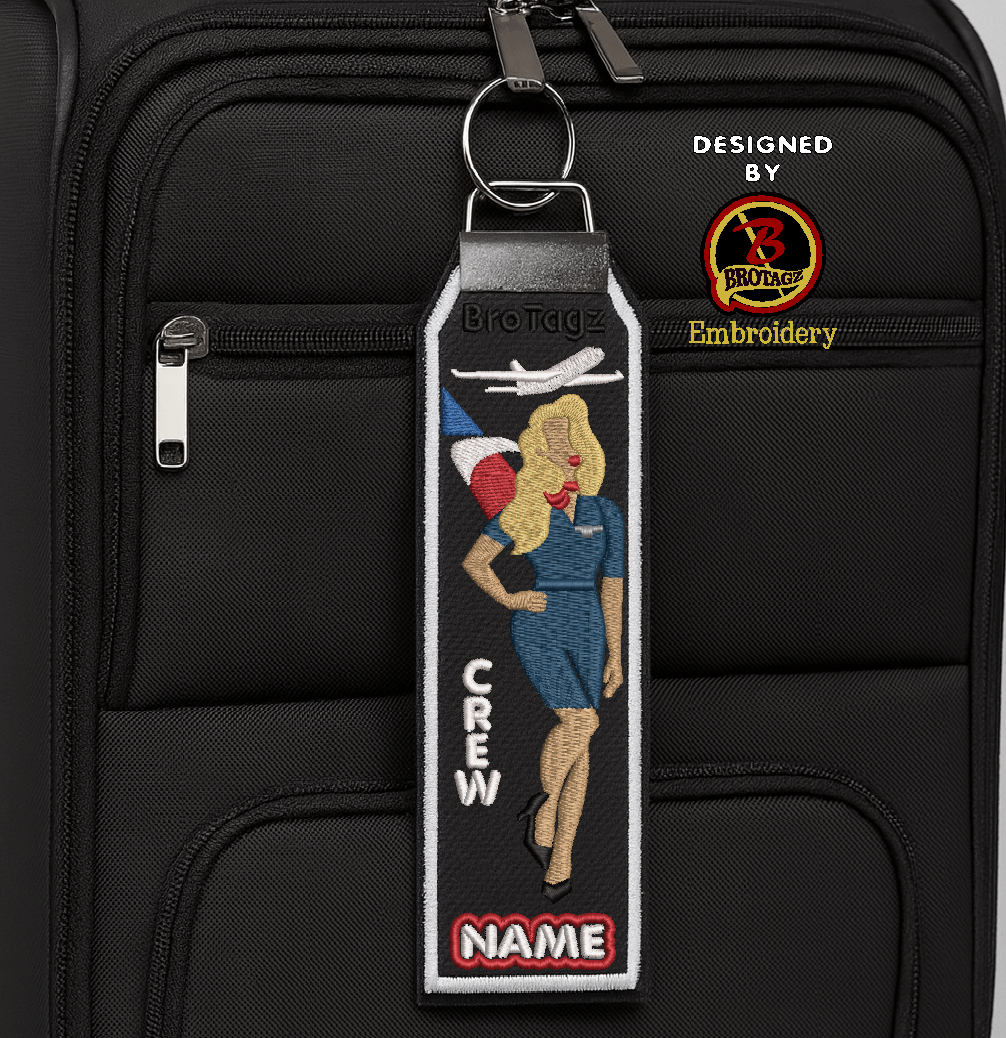 AMERICAN AIR Lady Avatar - Pinup - Classic Bag Tag