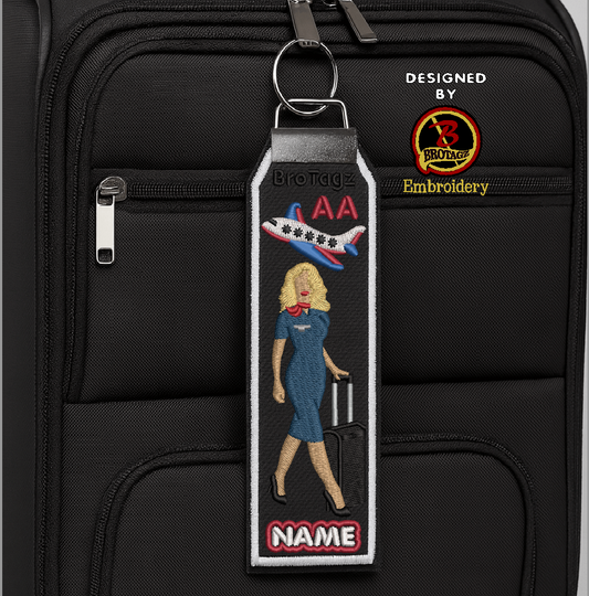 AMERICAN AIR Lady Avatar - Stride w/ Luggage - Classic Bag Tag