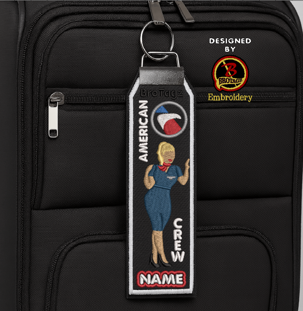AMERICAN AIR Lady Avatar - Wall Perch - Classic Bag Tag