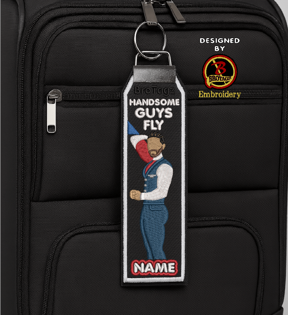 AMERICAN AIR Guy Avatar - Side Pose - Classic Bag Tag