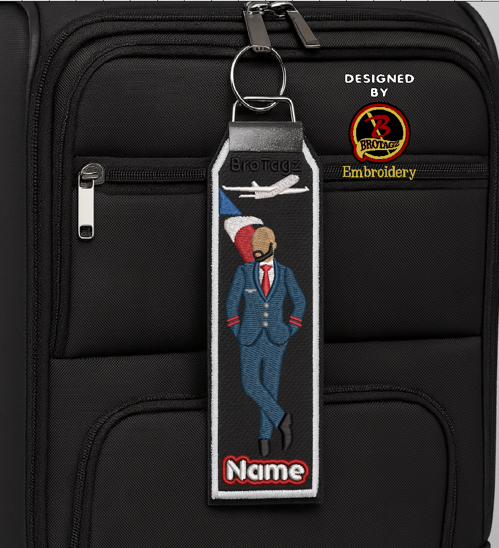 AMERICAN AIR Guy Avatar - Crossed Leg - Classic Bag Tag