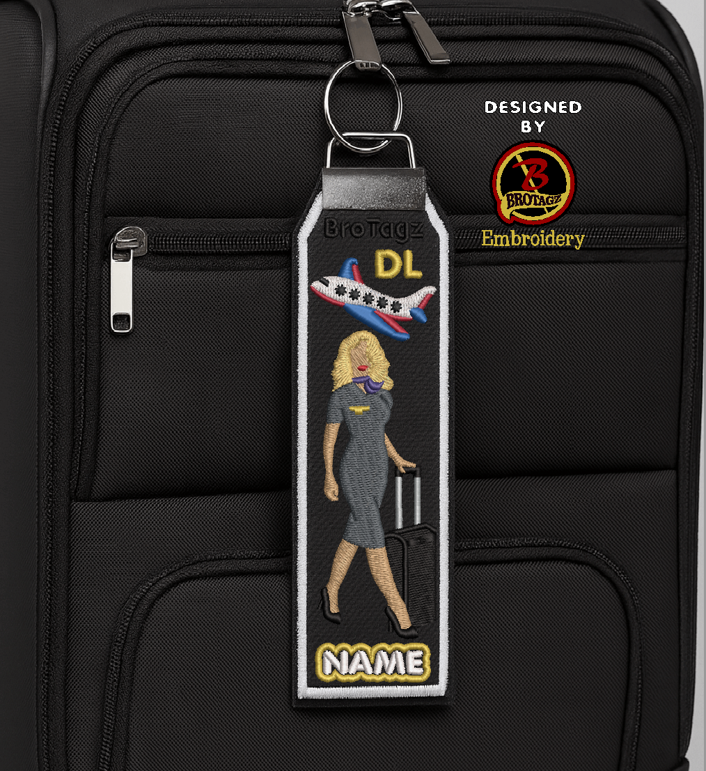 DELTA AIR Lady Avatar - Stride w/ Luggage - Classic Bag Tag
