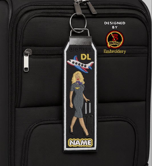 DELTA AIR Lady Avatar - Stride w/ Luggage - Classic Bag Tag