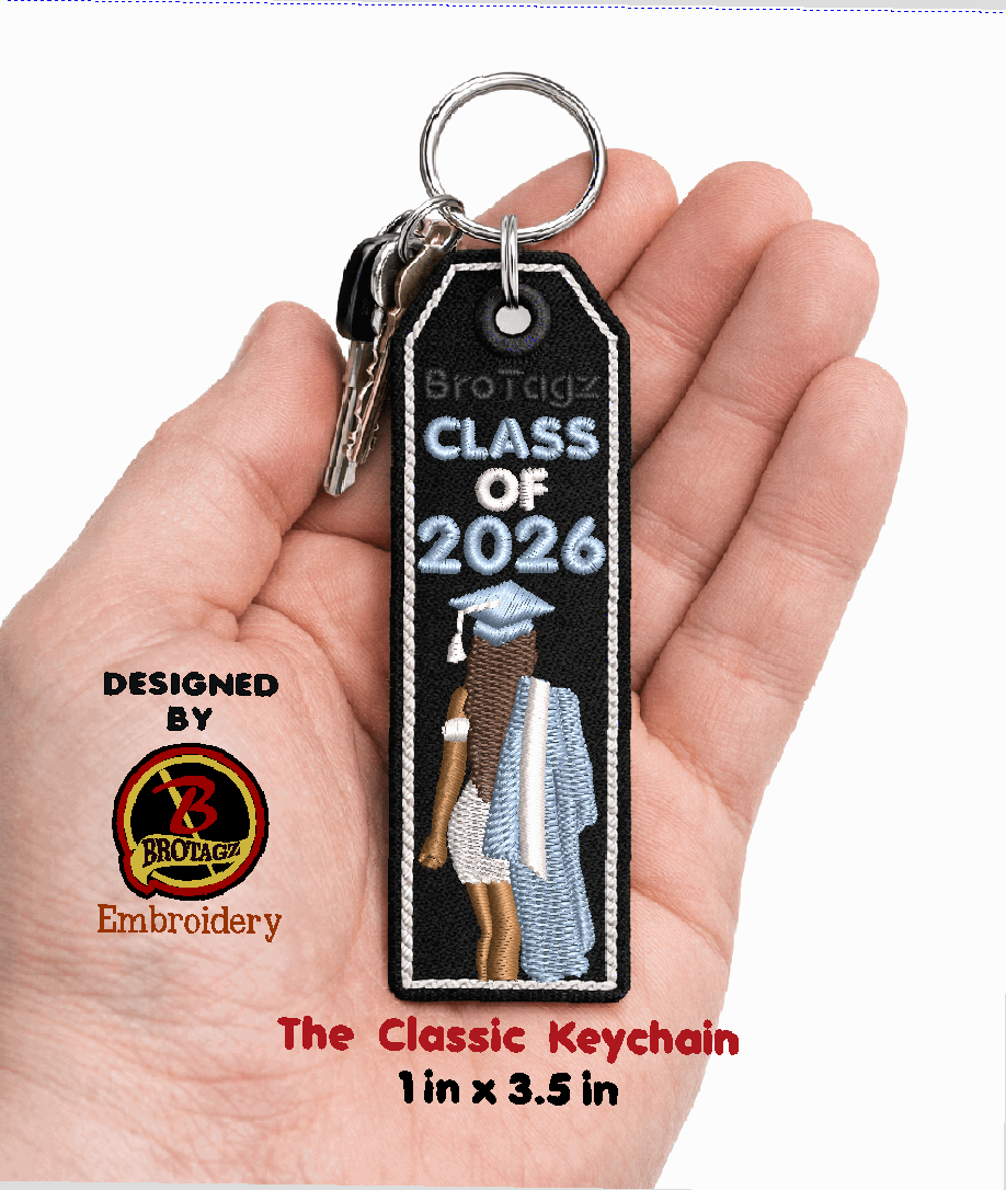 Class of (YEAR) Lady Graduate Avatar - Classic Keychain