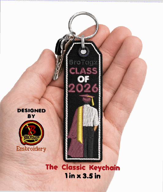 Class of (YEAR) Guy Graduate Avatar - Classic Keychain